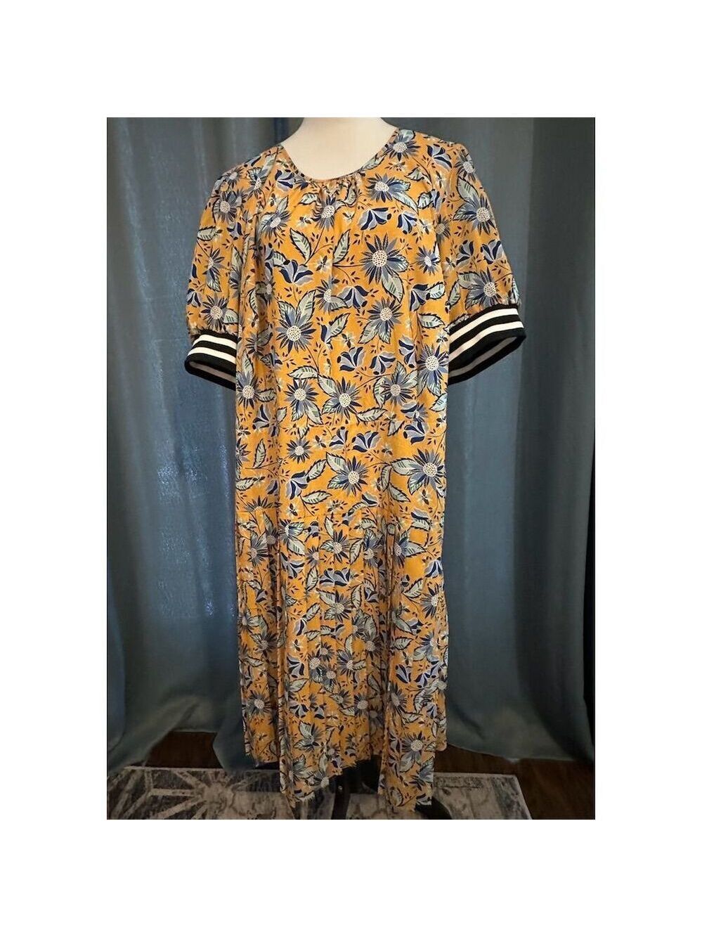 Eloquii Women's Size 24 Floral Knee Length Dress Multicolor Casual